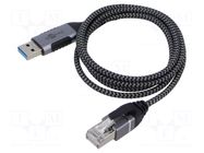 Cable; slim,USB 3.0; RJ45 plug,USB A plug; nickel plated; 1m GOOBAY