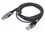 Cable; slim,USB 3.0; RJ45 plug,USB A plug; nickel plated; 2m GOOBAY