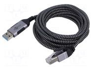 Cable; slim,USB 3.0; RJ45 plug,USB A plug; nickel plated; 3m GOOBAY