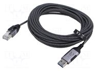 Cable; slim,USB 3.0; RJ45 plug,USB A plug; nickel plated; 5m GOOBAY