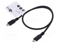 Cable; USB 3.2; USB C plug,both sides; 0.5m; black; 5Gbps; PVC; 60W GOOBAY