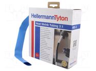 Heat shrink sleeve; 3: 1; 18mm; L: 4m; blue; cardboard packaging HELLERMANNTYTON