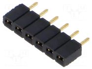 Connector: pin strips; socket; female; PIN: 6; vertical; THT; 2.54mm SAMTEC