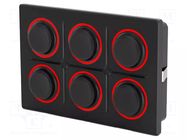 Keypad: plastic; LED; 6.5N; -40÷85°C; 09; on panel,screw; Pos: 2/6 EAO