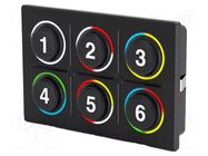Keypad: plastic; LED; 6.5N; -40÷85°C; 09; panel,screw; Pos: 2/6 EAO