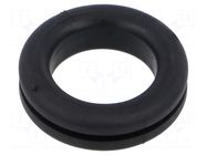 Grommet; Ømount.hole: 26mm; Øhole: 20mm; black; 0÷80°C; PVC ESSENTRA