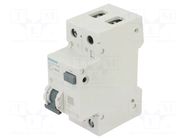 RCBO breaker; Inom: 8A; Ires: 30mA; Poles: 1+N; 230/400VAC; IP20 SIEMENS
