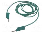 Test lead; 60VDC; 30VAC; 16A; with 4mm axial socket; Len: 2m; green HIRSCHMANN T&M