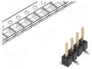 Connector: pin strips; pin header; male; PIN: 4; vertical; SMT; 1x4 SAMTEC