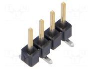 Connector: pin strips; pin header; male; PIN: 4; vertical; SMT; 1x4 SAMTEC