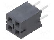 Connector: pin strips; socket; female; PIN: 4; straight; THT; 2.54mm SAMTEC