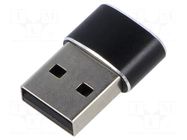 Adapter; USB 2.0; USB A plug,USB C socket; black; Cablexpert GEMBIRD