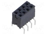 Connector: pin strips; socket; female; PIN: 8; straight; THT; 2.54mm SAMTEC