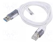 Cable; slim,USB 3.0; RJ45 plug,USB A plug; nickel plated; 7.5m GOOBAY