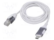 Cable; slim,USB 3.1; RJ45 plug,USB C plug; nickel plated; 5m GOOBAY
