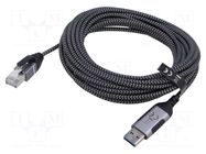 Cable; slim,USB 3.0; RJ45 plug,USB A plug; nickel plated; 10m GOOBAY