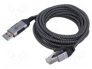 Cable; slim,USB 3.1; RJ45 plug,USB C plug; nickel plated; 10m GOOBAY