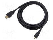 Cable; HDMI plug,micro HDMI plug; PVC; Len: 1m; black; Core: CCS Goobay