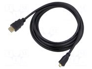 Cable; HDMI plug,micro HDMI plug; PVC; HDCP 2.2,HDMI 2.1; Len: 1m GOOBAY