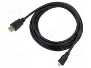 Cable; HDMI plug,micro HDMI plug; PVC; Len: 2m; black; Core: CCS Goobay