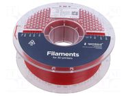 Filament: PET-G; 1.75mm; red; 220÷260°C; 1kg; High Speed GEMBIRD
