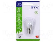 LED lamp; neutral white; E14; 230VAC; 180lm; 2W; 360°; 4000K GTV Poland