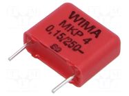 Capacitor: polypropylene; 150nF; 250VDC; 160VAC; 5x11x13mm; THT WIMA