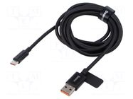 Cable; High Speed,USB 2.0; USB A plug,USB C plug; 2m; black; 100W BASEUS