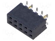 Connector: pin strips; socket; female; PIN: 10; straight; THT; 2mm SAMTEC