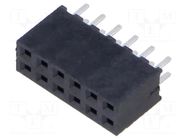 Connector: pin strips; socket; female; PIN: 12; straight; THT; 2mm SAMTEC