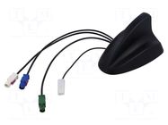 Antenna; automotive,SHARK; AM,DVB-T,FM,GPS,TV; Fakra; Len: 0.25m ACV