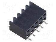 Connector: pin strips; socket; female; PIN: 10; horizontal; SMT SAMTEC