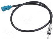 Cable; 0.5m; DIN plug,Fakra socket; black; straight MTA