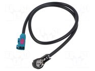 Cable; Fakra socket,ISO plug angled; black; angled,straight MTA