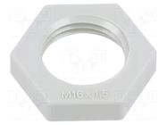 Nut; M16; polystyrene; light grey; Pitch: 1.5 OBO BETTERMANN
