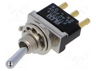 Switch: toggle; Pos: 2; SPDT; (ON)-ON; 6A/250VAC; FT; -20÷70°C TE Connectivity