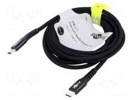 Cable; USB 2.0; USB C plug,both sides; 2m; black; 0.48Gbps; 60W; 3A Goobay