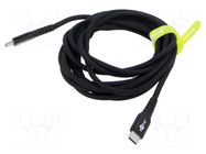Cable; USB 2.0; USB C plug,both sides; 3m; black; 0.48Gbps; 60W; 3A Goobay