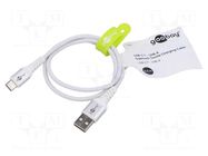 Cable; USB 2.0; USB A plug,USB C plug; 0.5m; white; 0.48Gbps; 60W Goobay