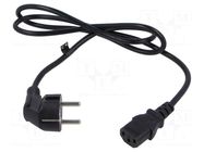 Cable; 3x0.75mm2; CEE 7/7 (E/F) plug angled,IEC C13 female; PVC POS