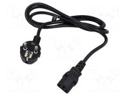 Cable; 3x0.75mm2; CEE 7/7 (E/F) plug angled,IEC C13 female; PVC POS