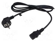 Cable; 3x0.75mm2; CEE 7/7 (E/F) plug angled,IEC C13 female; PVC POS