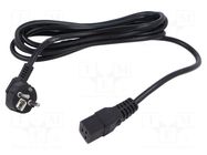 Cable; 3x1.5mm2; CEE 7/7 (E/F) plug angled,IEC C19 female; PVC POS