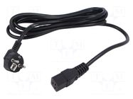 Cable; 3x1.5mm2; CEE 7/7 (E/F) plug angled,IEC C19 female; PVC POS