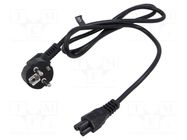 Cable; 3x0.75mm2; CEE 7/7 (E/F) plug angled,IEC C5 female; PVC POS