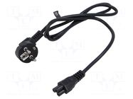 Cable; 3x0.75mm2; CEE 7/7 (E/F) plug angled,IEC C5 female; PVC POS