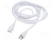 Cable; 3x0.75mm2; IEC C13 female,NEMA 5-15 (B) plug; PVC; 5m LIAN DUNG