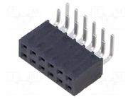 Connector: pin strips; socket; female; PIN: 12; angled 90°; THT SAMTEC