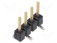 Connector: pin strips; pin header; male; PIN: 4; vertical; SMT; 1x4 SAMTEC