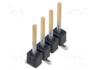 Connector: pin strips; pin header; male; PIN: 4; vertical; SMT; 1x4 SAMTEC